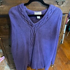 Venezia Women's V-Neck Sweater in Rich Purple